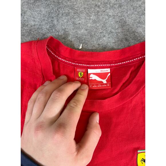 Puma Official Scuderia Ferrari F1 Racing T Shirt Mens XL Red White Colorblock - Picture 5 of 8